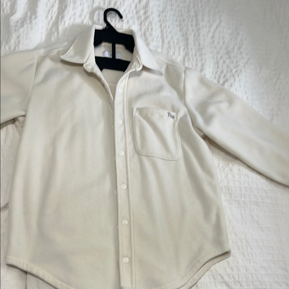 TNA White Button Down Shirt Long Sleeve